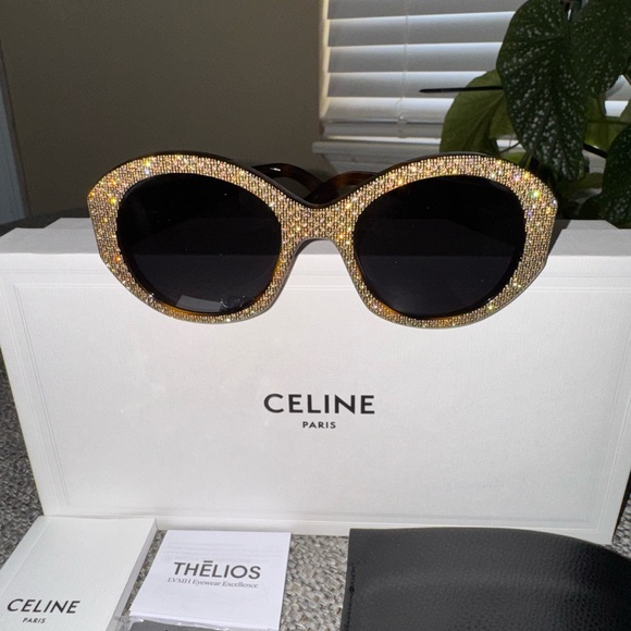 Celine Accessories - NEW Celine CL4240IS Brown Crystal Embellished Sunglasses $1050
